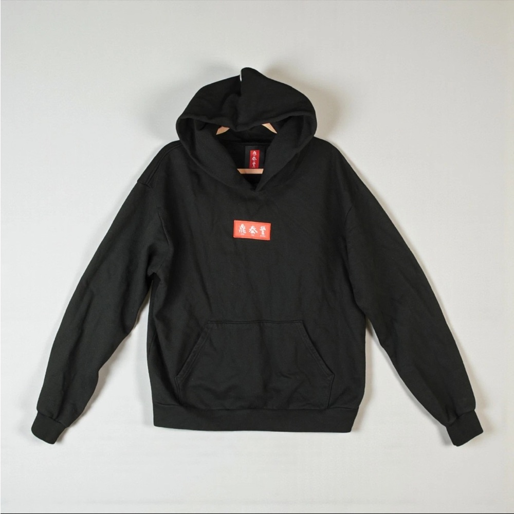 Din Tai Fung Pullover Hoodie Sweatshirt Mens Large Black Patch Logo Super Rare